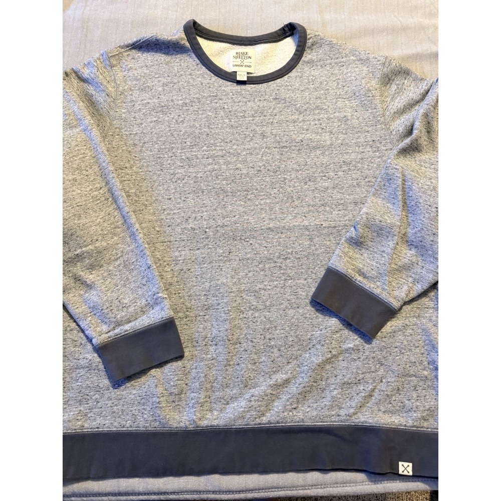 Blake Shelton x Lands' End Sweatshirt 3XL Gray Fleece Pullover Crewneck